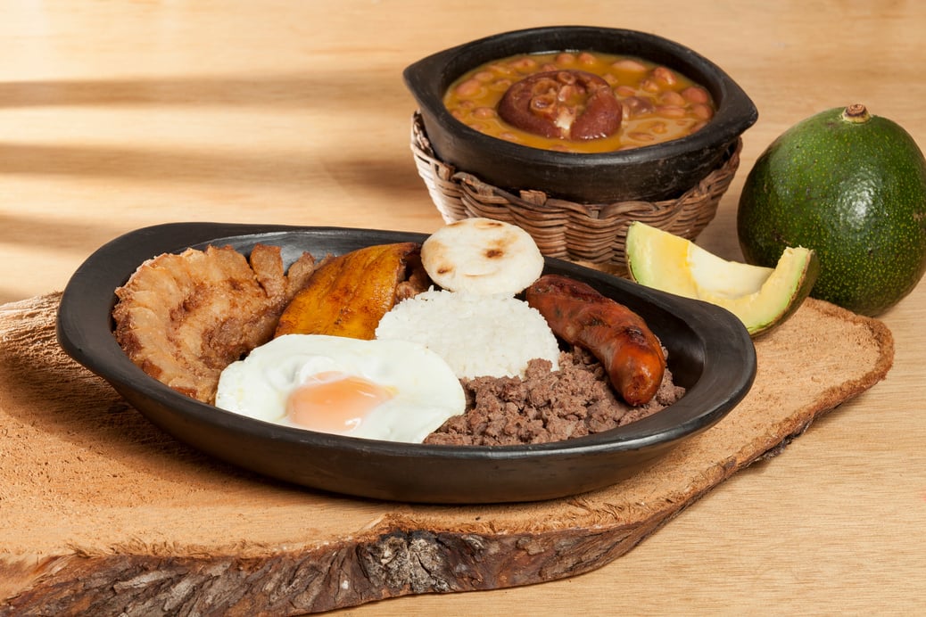 Tray paisa, a typical dish in the Antioqueña region of Colombia.